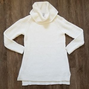A New Day Ivory Cowlneck Tunic Sweater